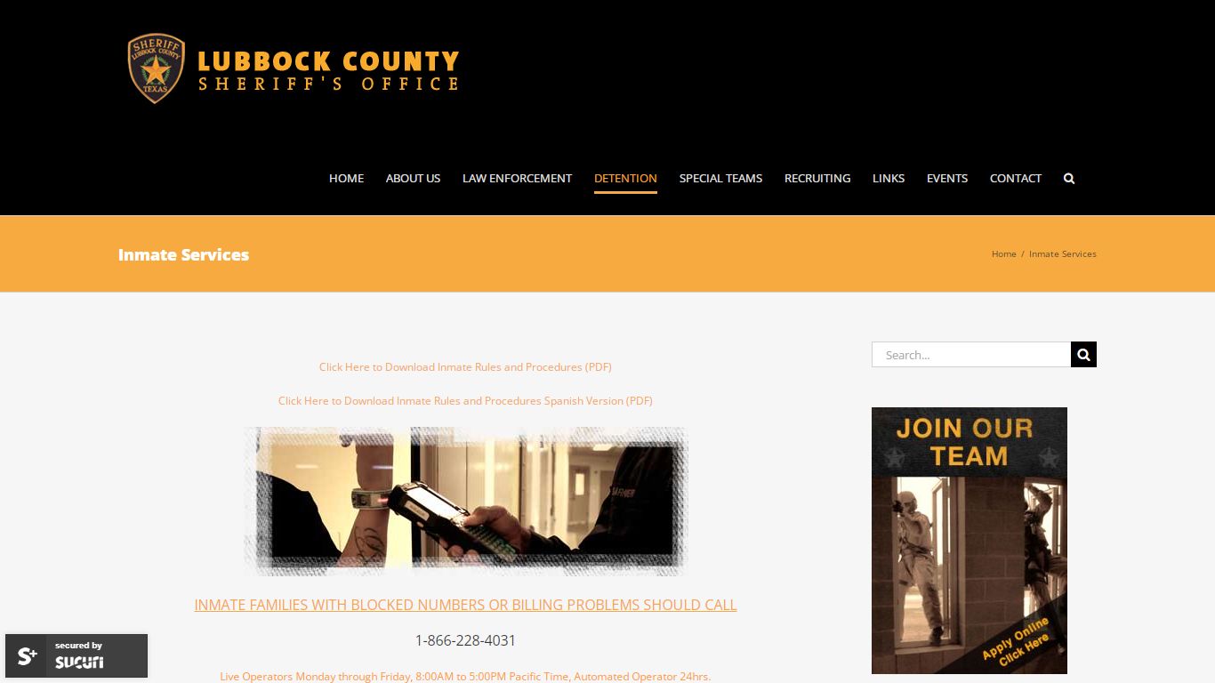 Inmate Services – Lubbock County Sheriff's Office | Few ...